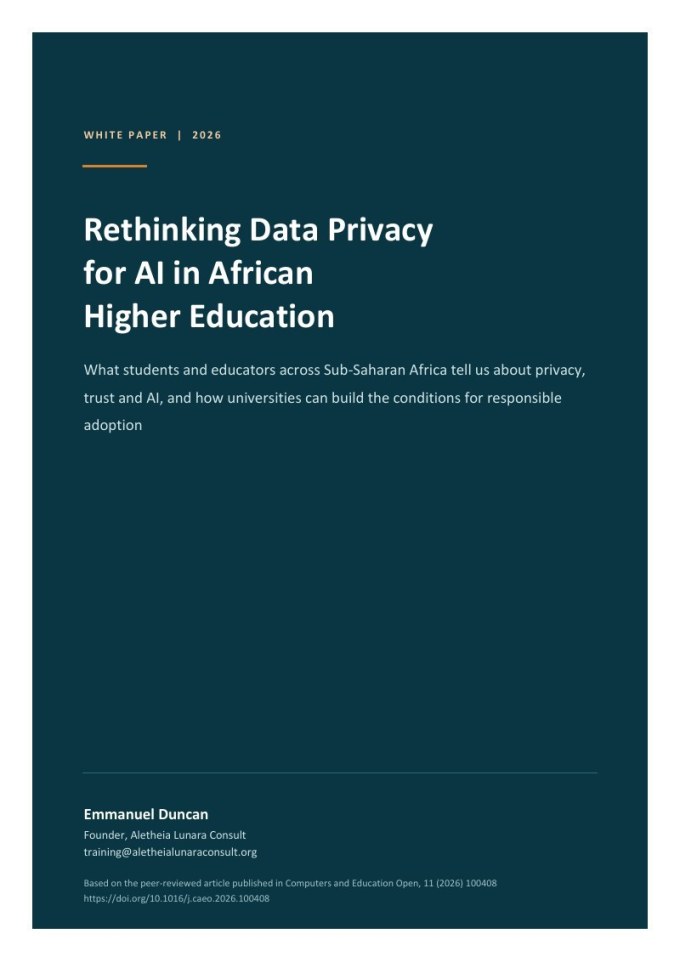 Rethinking Data Privacy for AI in African Higher Education white paper cover